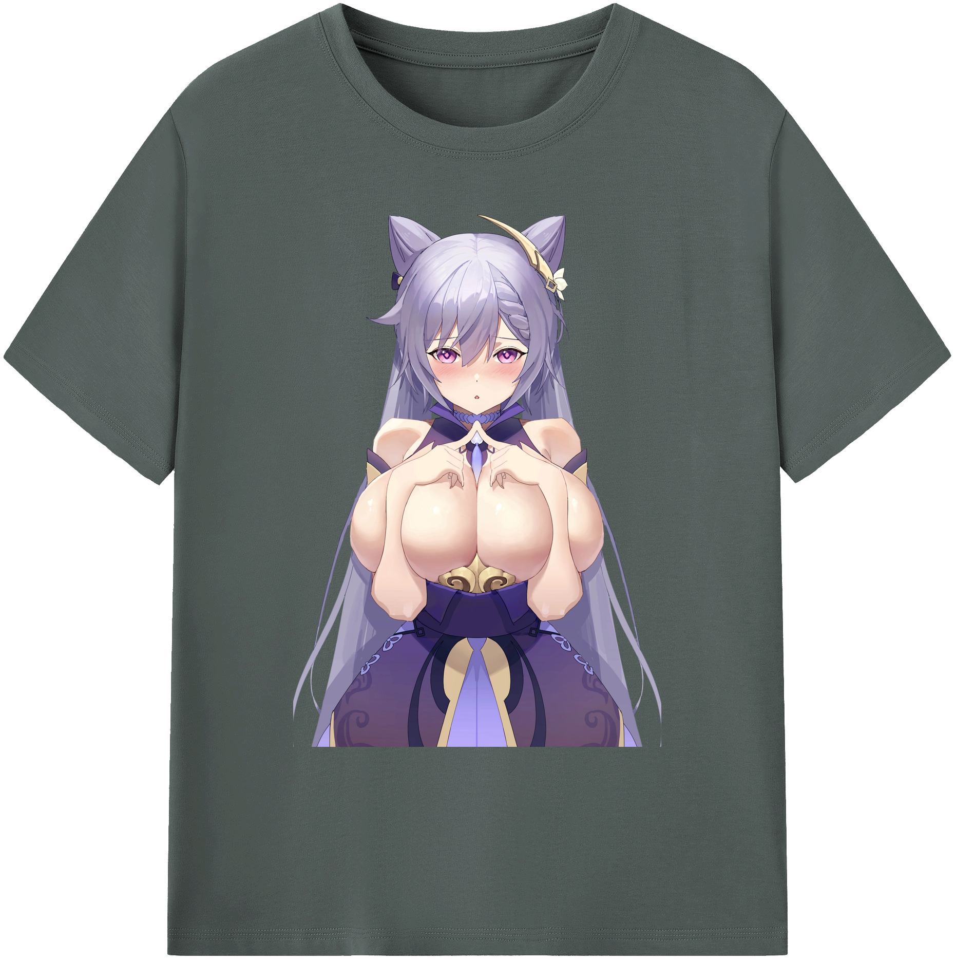 げんし神 刻晴 こくせい genshin Kokusei 綿100％ メンズ半袖Tシャツ｜肌触りやわらか＆通気性